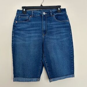 No Boundaries Women’s Classic Blue Jean Shorts Bermuda Style Denim Jorts